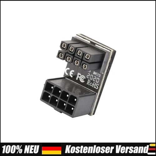 ATX 8 Pin Female to Male 180 Degree Up Angled Adapter for Graphics Card