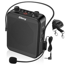 30W Portable Voice Amplifier with Wired Microphone Headset, 2800mAh 01Black