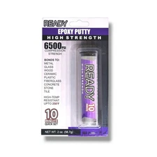 Ready High Strength Epoxy Putty, 10 Min Quick Set, 6500 PSI, Gray, 2 Oz, 59 M...