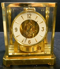 Vintage Jaeger LeCoultre Atmos 15 Jewels Brass & Glass Perpetual Clock #528-8 VG