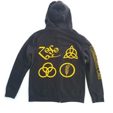 Led Zeppelin Hoodie MEDIUM Mens Large Black Full Zip Sweatshirt Graphics 2023