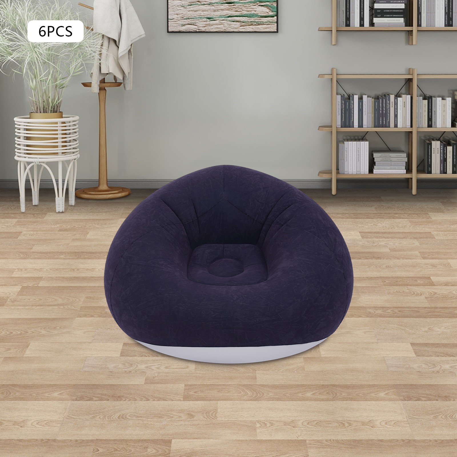 6PCS Inflatable Lazy Chair with Air Pump Blow Up Bean Bag Sofa Room Essentials thumbnail 2