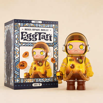 POP MART Mega Space Molly 400% Egg Tart Macau Exclusive Kenny Wong Figure