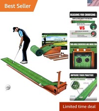 GimYaa Golf Putting mat Green Indoor and Outdoor with Auto Ball Return,Game P...