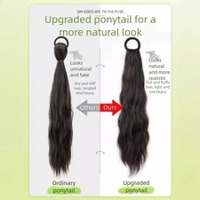 Wavy Hair Extensions 45CM Long Hand Woven Soft Texture for Comfortable Wear