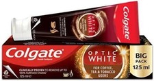 COLGATE Optic White Whitening Toothpaste for Coffee, Tea & Tobacco Stains, 125ml 95.92 per litre