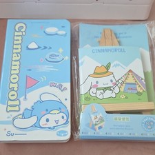Sanrio Cinnamoroll Tygodniowy notatnik i notatnik samoprzylepny Zestaw Niebieski Animacja Artykuły papiernicze