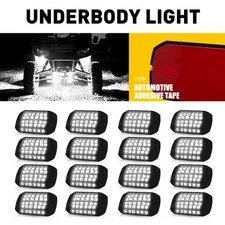 White 16PCS LED Rock Glow Light Underbody Neon For Lamp Offroad SUV Truck Pickup
