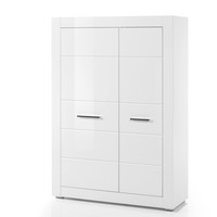 Highboard Kommode Weiß Hochglanz Wohnzimmer Sideboard Anrichte Geschirrschrank
