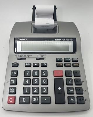 CASIO HR-150TM Printing Calculator 12 Digits Tax & Exchange No Cord Tested