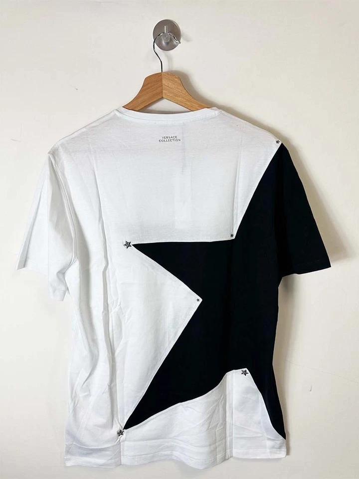 Nueva Camiseta Versace Collection V800713 Cuello en V Estrella Talla Pequeña Foto 3 de 4