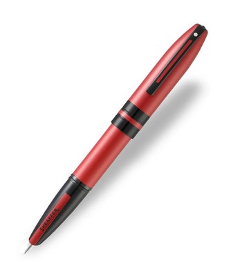 Sheaffer Icon Metallic Rotlack mit schwarzen PVD-Borten Füllfederhalter feine Feder