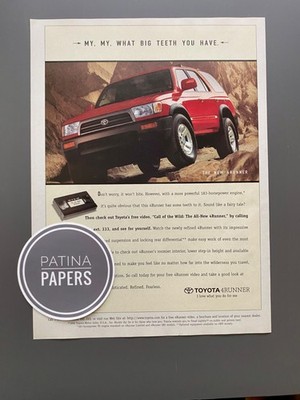 1996 Toyota 4Runner Big Teeth 4x4 SUV Oldtimer Vintage Ad Werbung Reklame
