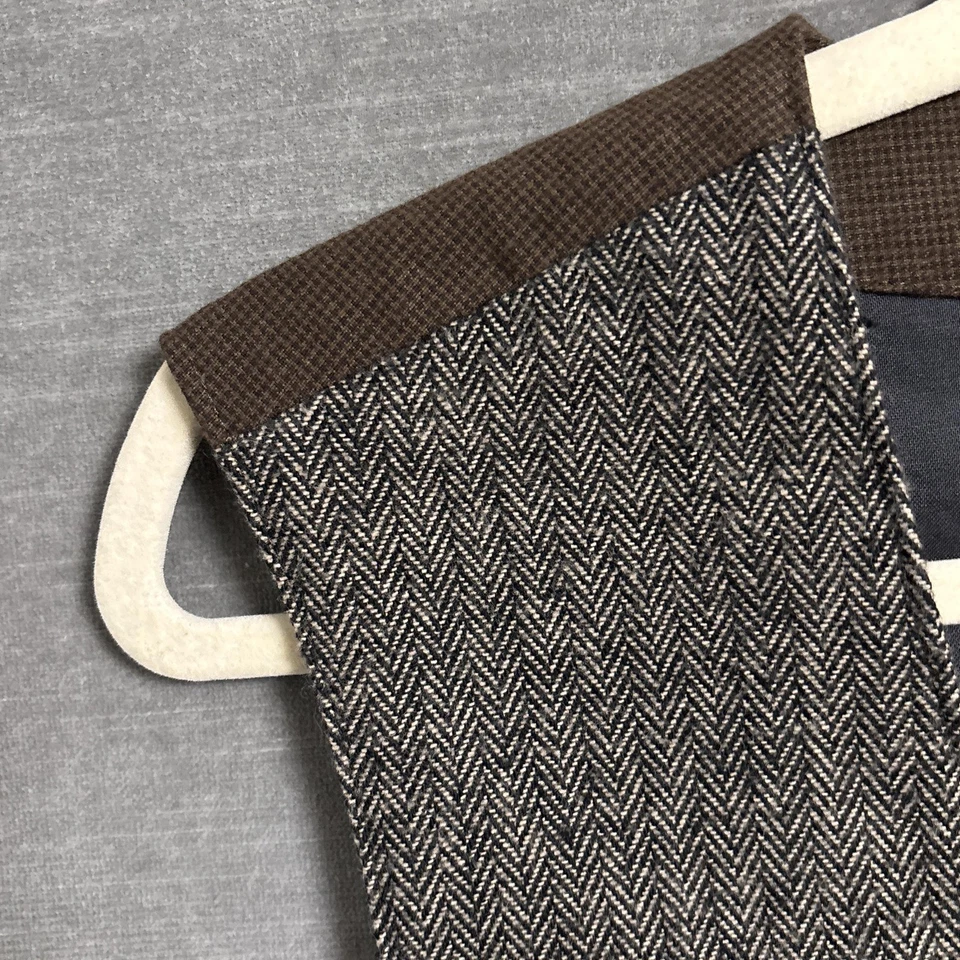 Merona Vest Large Slim Fit Brown Gray Herringbone Tweed Waistcoat Classic Preppy - Image 4 of 4