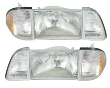 1987-1993 Ford Mustang Gt Lx Stock Headlights 6 Piece Set Amber Sides Saedot