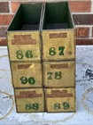 6 Vintage Wooden Cheese Boxes Yellow/Green Numbered