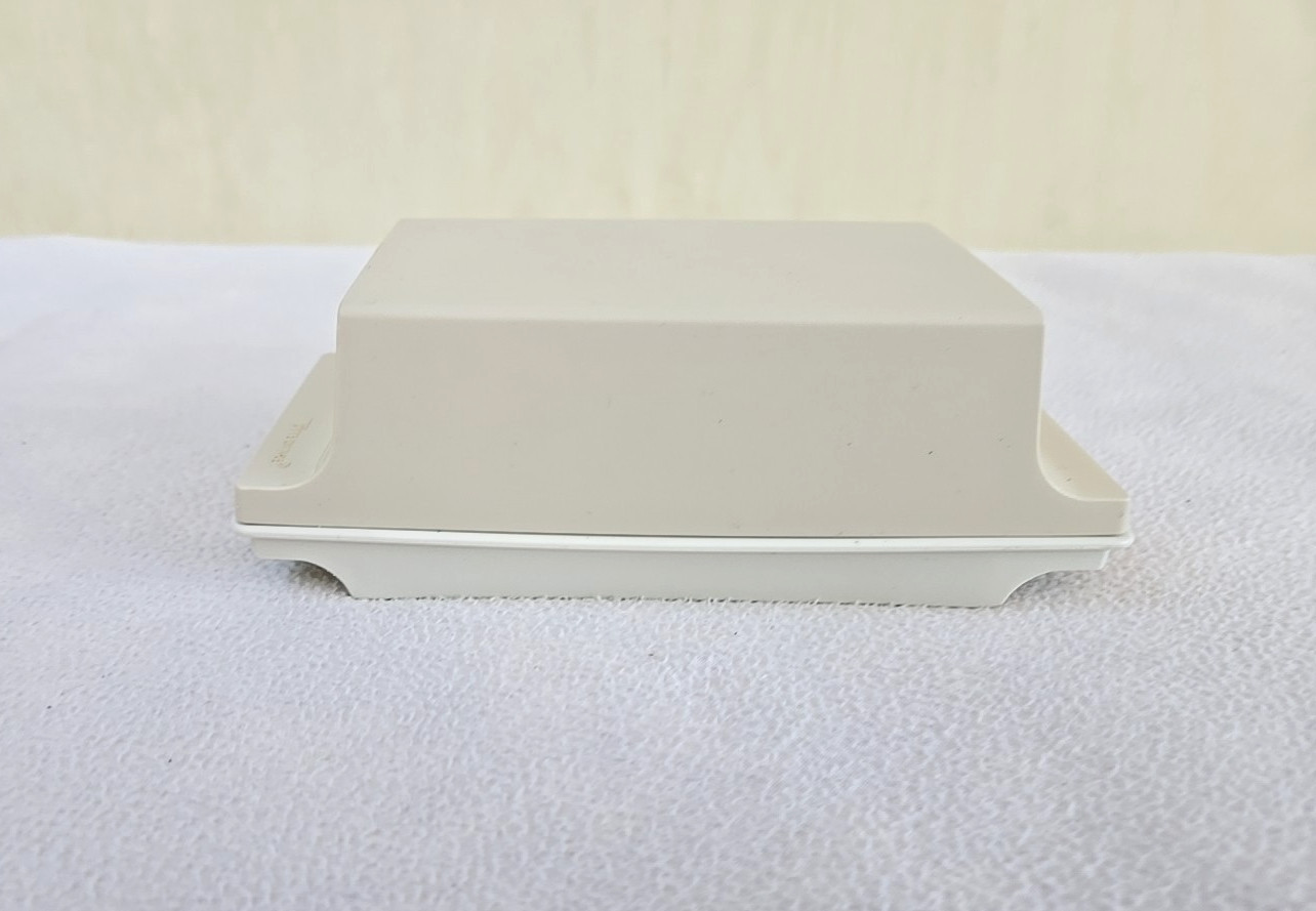 Vintage Tupperware Double Stick Butter or Cream Cheese Keeper Dish, Almond + Lid