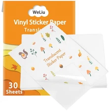 Printable Vinyl Sticker Paper for Your Inkjet Printer - 8.5 x 11 Inches 30 Sh...