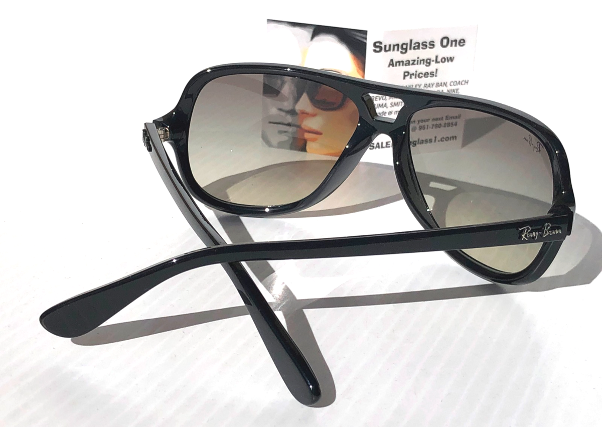 Ray Ban Shiny Black UV PROTECTIVE Gradient Grey Lens Sunglass RB