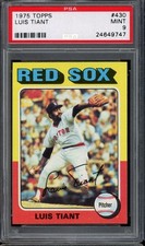 1975 Topps Baseball #430 Luis Tiant PSA 9