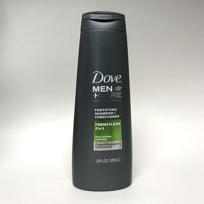 Dove Men +Care Fresh Clean CAFFEINE + MENTHOL 2 in 1 Shampoo + Conditioner, 12oz