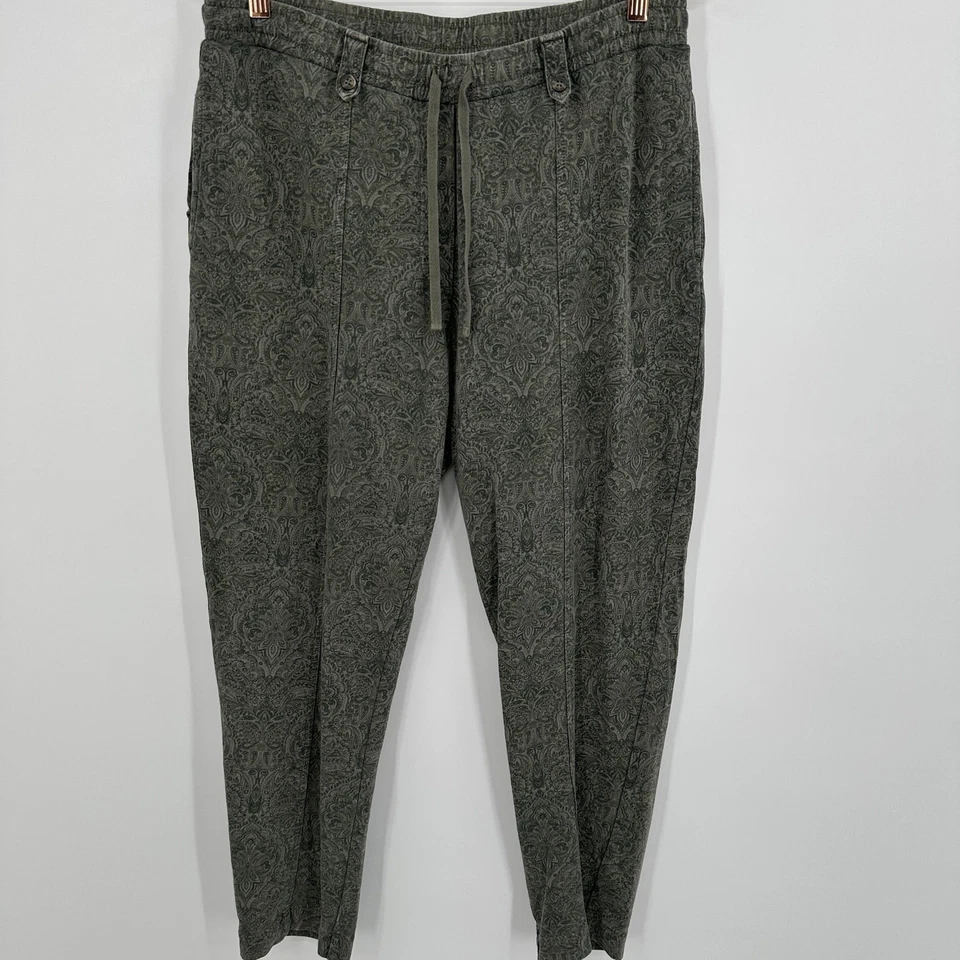 Pantalones de salón Jill para mujer medianos estampado cachemir cordón cintura elástica boho Foto 3 de 4