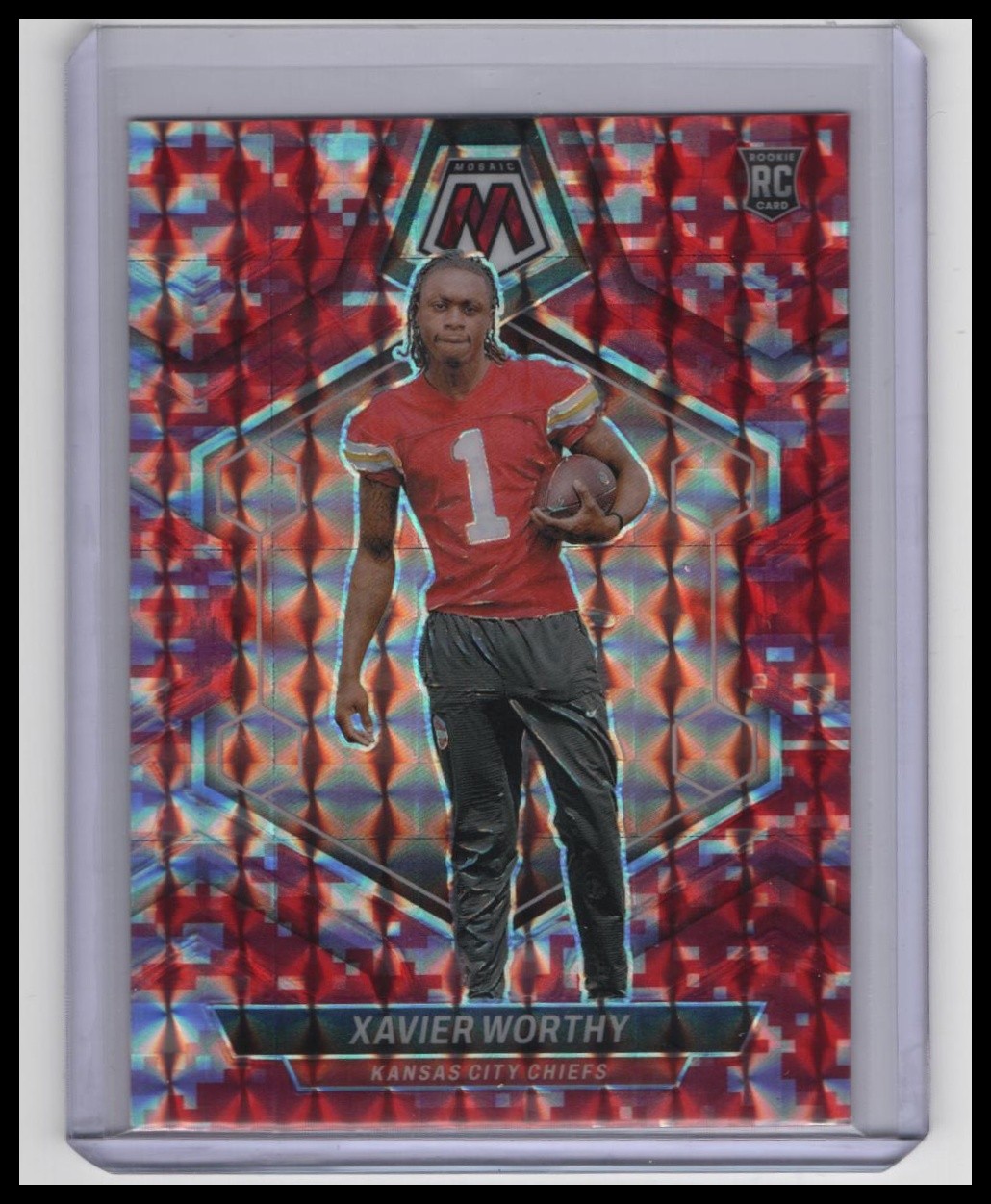 2024 Panini Mosaic #328 Xavier Worthy Mosaic Red