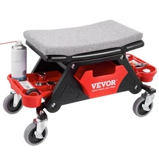 VEVOR Mechanics Stool, 300 LBS Capacity Rolling Mechanic Seat with 4" Wheels