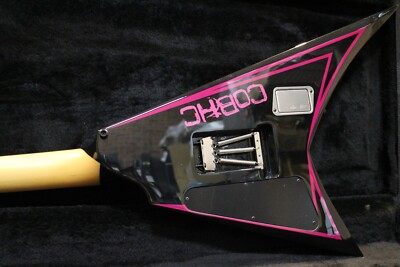 Open Box Edwards E-AL-166 Pink Sawtooth Black Electric Guitar