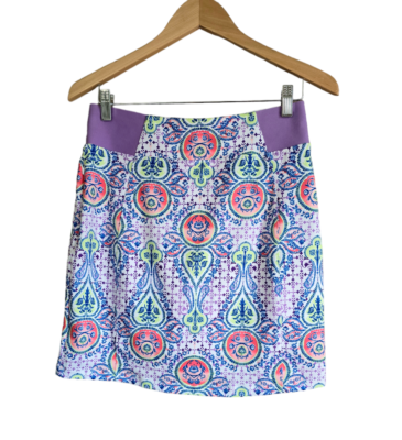 Lady Hagen High Waisted Golf Skort S Purple Green Blue Paisley Lady Hagen High Waisted Golf Skort S Purple Green Blue Paisley