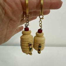 2 Handicraft Wooden Ornament Keychain