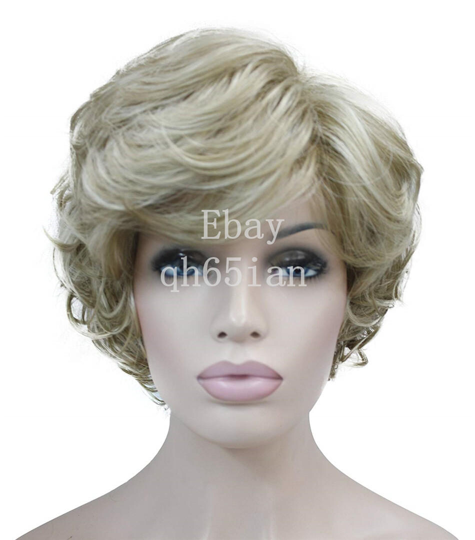 New Short Curly Women Ladies Daily Natural hair wig cosplay Full wigs 6