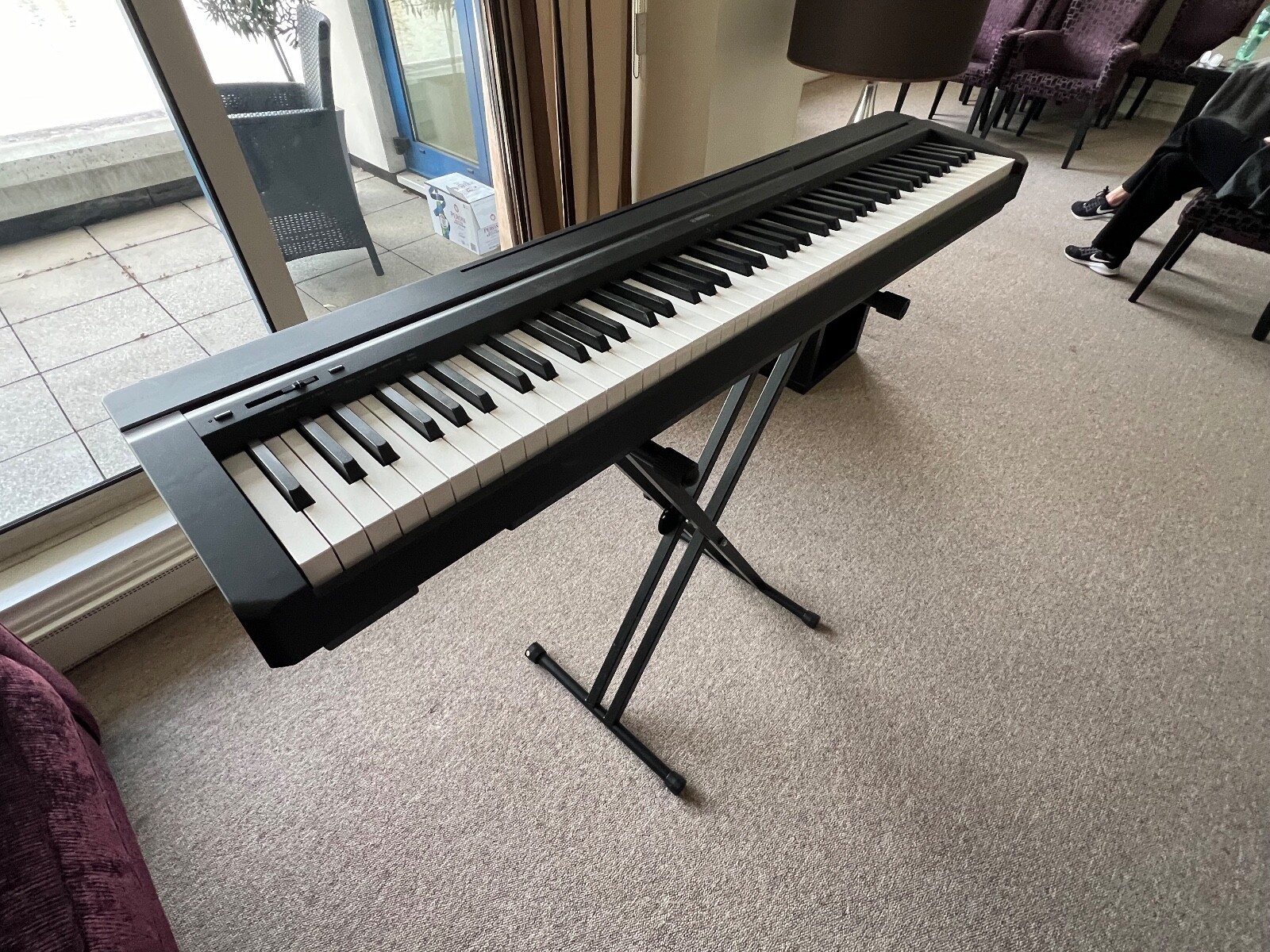 Yamaha P45B Weighted Action Digital Piano, 88 Key Black with stand