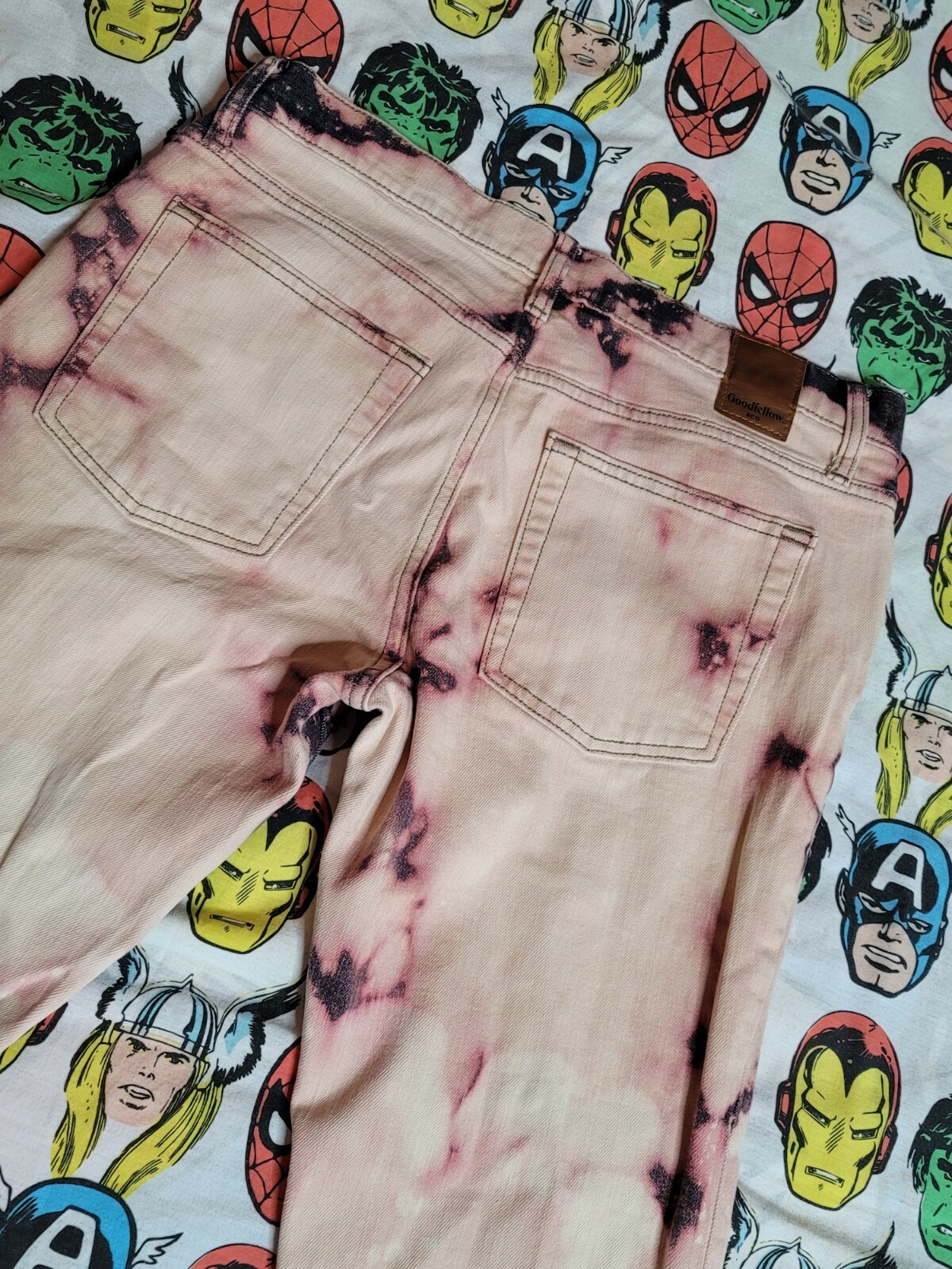 Custom Bleached Skinny Jeans 32x30 90s Skater Hip… - image 7