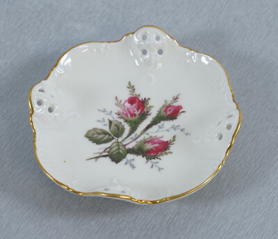 Rosenthal Classic Rose Schale Durchbruchschale Moosrose mit Goldrand Vintage RAR