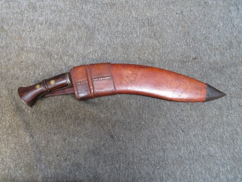 WWII INDIAN ARMY GURKA KUKRI KNIFE-MARKED “M.F. 41”-W/ SCABBARD-1941-SCARCE - Picture 7 of 9