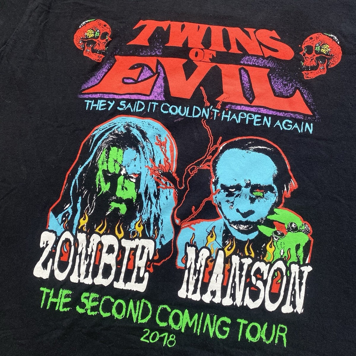 2018\" TWINS OF EVIL \" ツアー バンド Tシャツ TWINS OF EVIL ZOMBIE MANSON THE SECOND COMING TOUR 2018