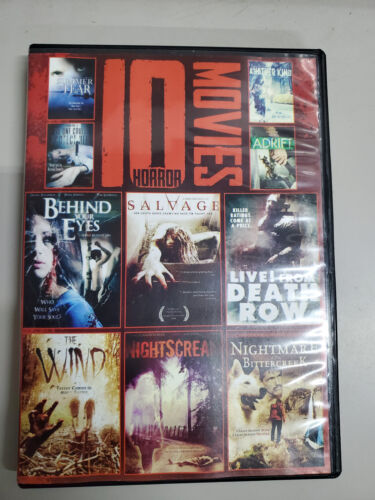 10 Horror Movies 2-Disc DVD Adrift, Salvage, The Wind, Nightscream etc. Used - Picture 1 of 4