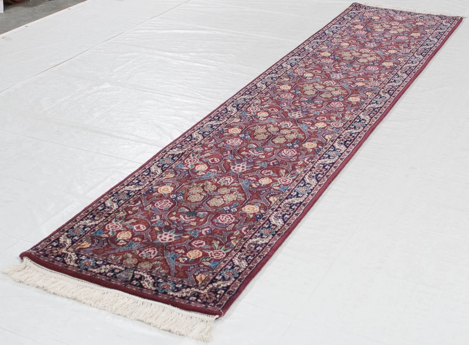 RRA 2.5x12 Runner Kashan Dabir Design Maroon & Navy Rug 31313 - Image 3 of 4