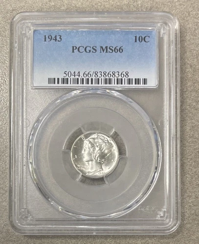 1943 Mercury Silver Dime 10C PCGS MINT STATE MS 66