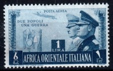 COLONIE AFRICA ORIENTALE 1941 FRATELLANZA D' ARMI N. 20 G.O MH*