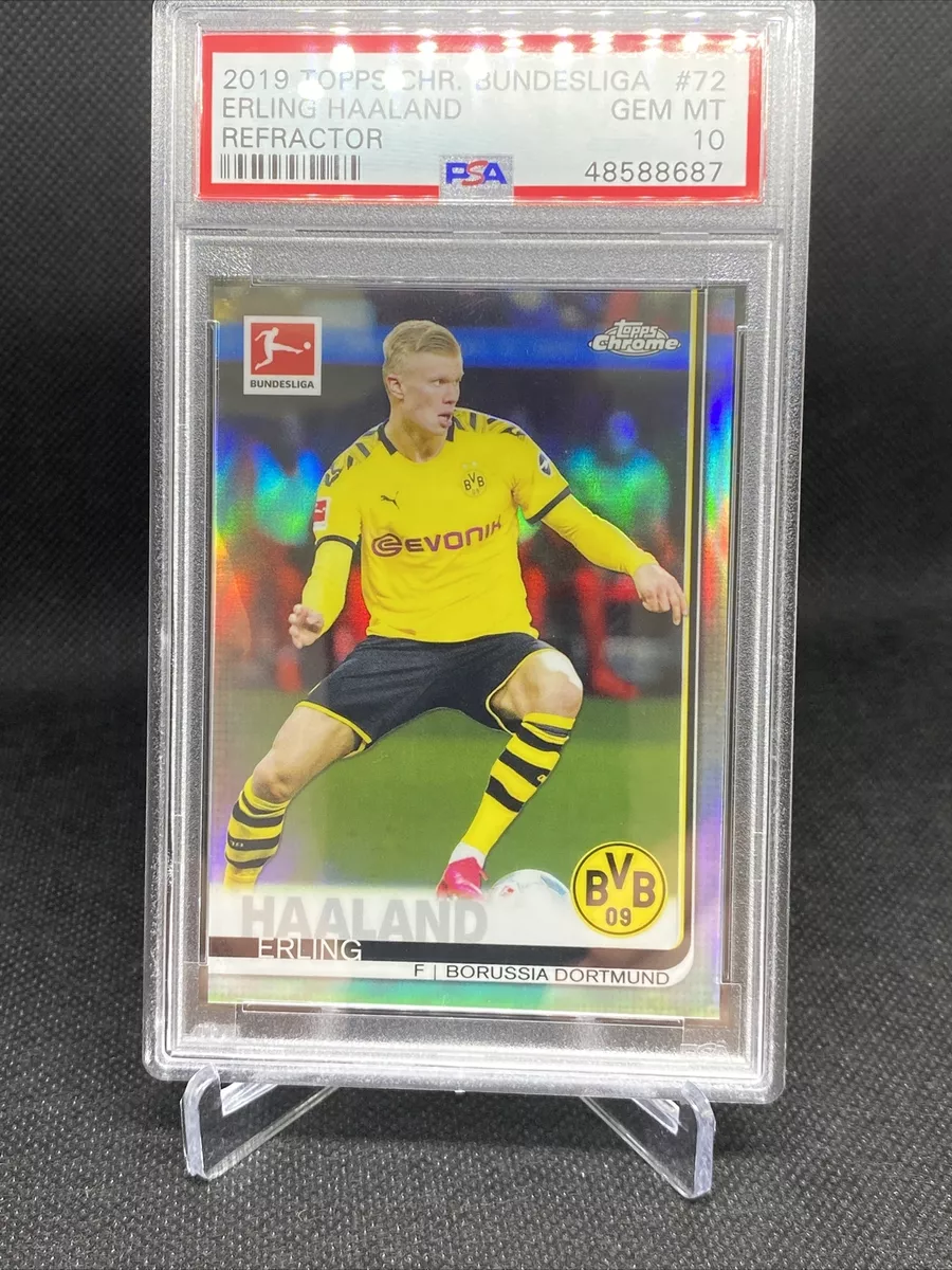 2019-20 Topps Chrome Bundesliga Refractor Erling Haaland RC PSA 10