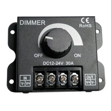 DC 12V-24V Manual Dimmer Knob Controller 30A for Single Color LED Strip Light