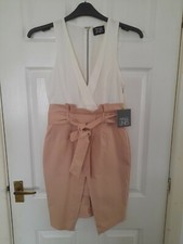 Parallel  Lines Sleeveless Pensil Dress Size S ,Wrap Front and Tie waist 
