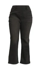Terra & Sky Women's Black Pull On Bootcut Jeans, 30" Inseam, 2X, FREE SHIPPING!
