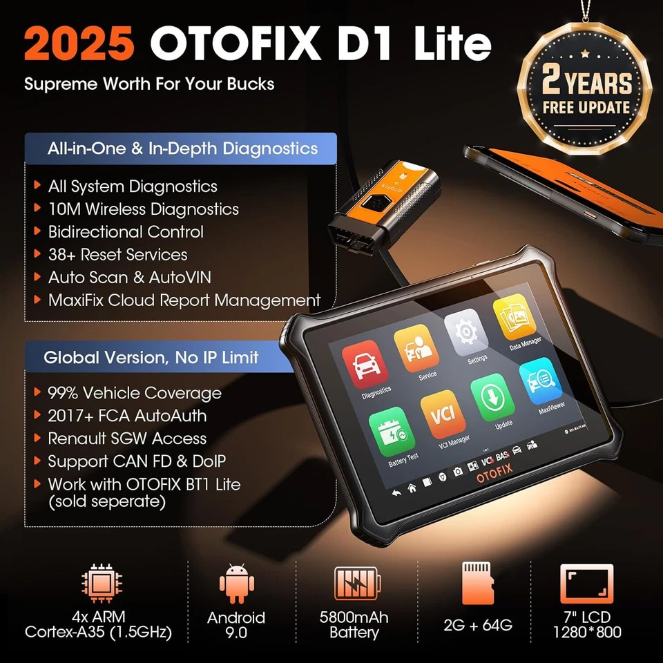 2025 OTOFIX D1 Lite PRO Outil diagnosti scanner OBD2 Test Actif Système Complète - Image 4 of 4