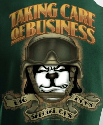 Taking Care Business Special Ops Dark Green Big Dogs Tee Shirt Large XL 3X 5X
