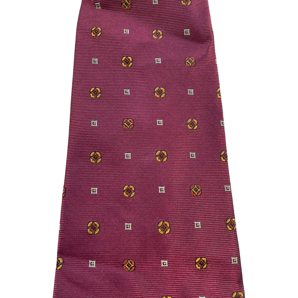 Corbata Joseph Abboud roja oscura micro estampado nueva con etiquetas Foto 3 de 3