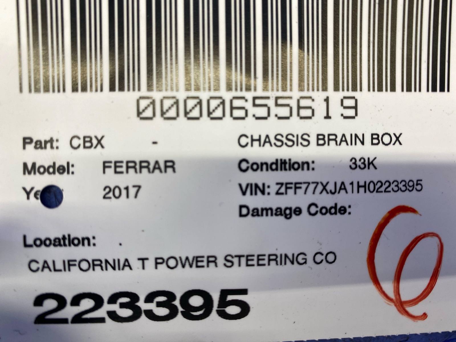 2015 2016 2017 2018 FERRARI CALIFORNIA T POWER STEERING CONTROL MODULE UNIT OEM
