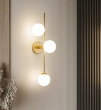 Applique da Parete Attacco 3xG9 Stile Dolomiti Tre Sfere Vetro Oro IP20 Interni